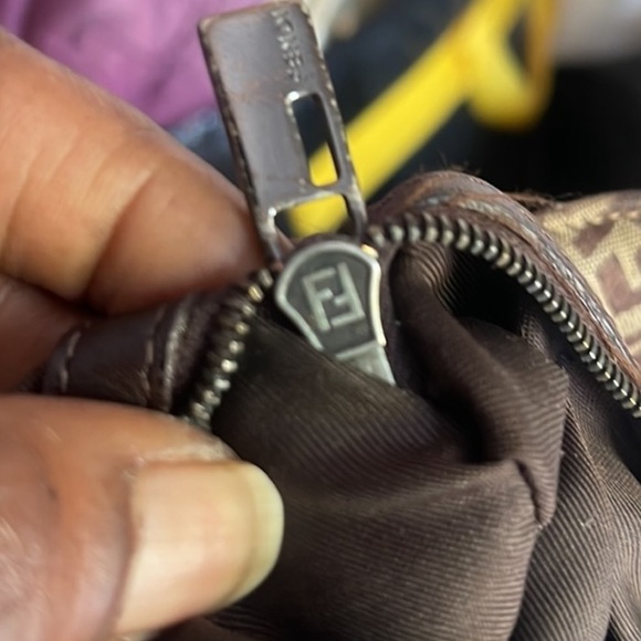 Y2K Fendi zucchino monogram double flap shoulder bag - Picture 4 of 12